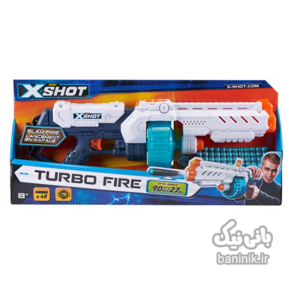 تفنگ‌ اکس شات X-Shot مدل Turbo Fire،ایکس شات،اکس شات ،تفنگ xshot،،تفنگ زورو،خرید اسباب بازی در مشهد ،خریدتفنگ،تفنگ اسباب بازی Turbo Fire,xshot,zuru,X-Shot Chaos