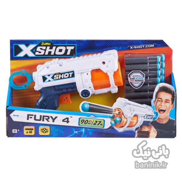 تفنگ‌ X-Shotمدل furi 4،ایکس شات،اکس شات ،تفنگ xshot،اسباب بازی تفنگ ،تفنگ زورو،خرید اسباب بازی در مشهد ،خرید تفنگ ،تفنگ اسباب بازی،اسباب بازی پسرانه Fury4,xshot,zuru