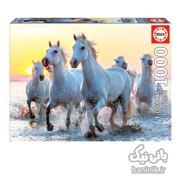 پازل 1000 تکه ادوکا طرح اسب های سفید Educa WHITE HORSES Puzzle،پازل،ادوکا، پازل 500 تکه،پازل خوب،پازل نوجوان،پازل چی بخرم،پازل برای ده سال, کادو پازل Educa,Puzzl