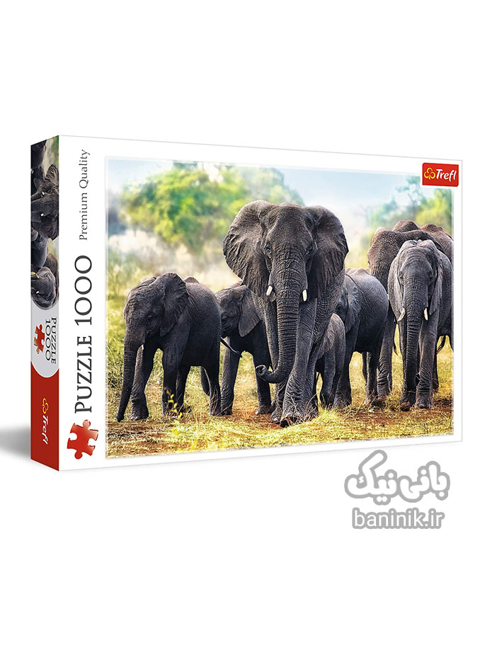 پازل 1000 تکه ترفل طرح فیل های آفریقایی Trefl African Elephants Puzzle،پازل،ترفل، پازل 1000 تکه، 10442 ،خرید پازل در مشهد،پازل چی بخرم،کادو پازل,Puzzl