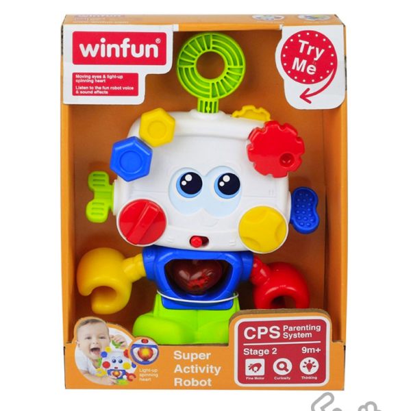 ربات موزیکال و چراغ دار وین فان Winfun Robot,اسباب بازی نوزادی،اسباب بازی پسرانه، دخترانه،سیسونی ،خرید اینترنتی، خری اسباب بازی در مشهد