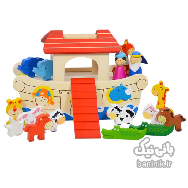 ست اسباب بازی چوبی کشتی نوح پیکاردو Picardo Noah's Ark Set،قیمت و خرید اسباب بازی چوبی،کشتی چوبی،حیوانات چوبی،گاو چوبی،مزرعه چوبی،اسباب بازی چوبی خارجی