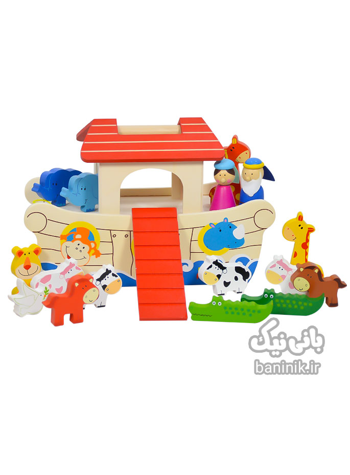 ست اسباب بازی چوبی کشتی نوح پیکاردو Picardo Noah's Ark Set،قیمت و خرید اسباب بازی چوبی،کشتی چوبی،حیوانات چوبی،گاو چوبی،مزرعه چوبی،اسباب بازی چوبی خارجی