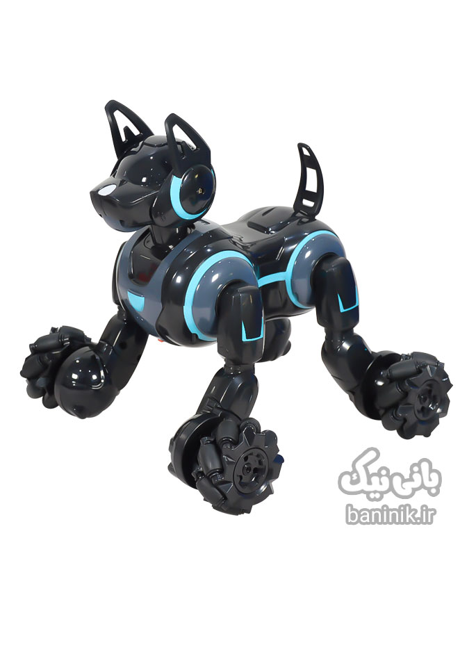 ربات اسباب بازی سگ هوشمند با دو کنترل دستی و مچی در سه رنگ سری Stunt RC Robot Dog 666-800A،ربات،ربات اسباب بازی،ربات هوشمند،ربات کنترلی،حیوان خانگی رباتیک،خرید و قیمت ربات کنترلی،سگ کنترلی