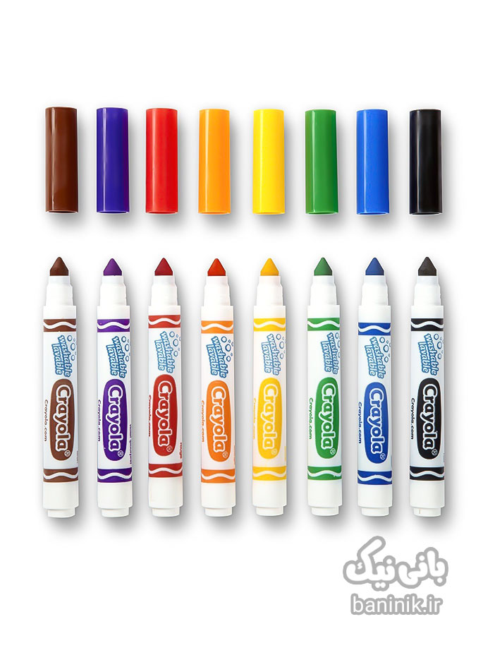 ماژیک 8 رنگ قابل شستشو کرایولا Crayola Washable Markers،خرید و قیمت جدید ترین ماژیک رنگی،انواع ماژیک رنگی،جعبه ماژیک رنگی،خرید و قیمت ماژیک