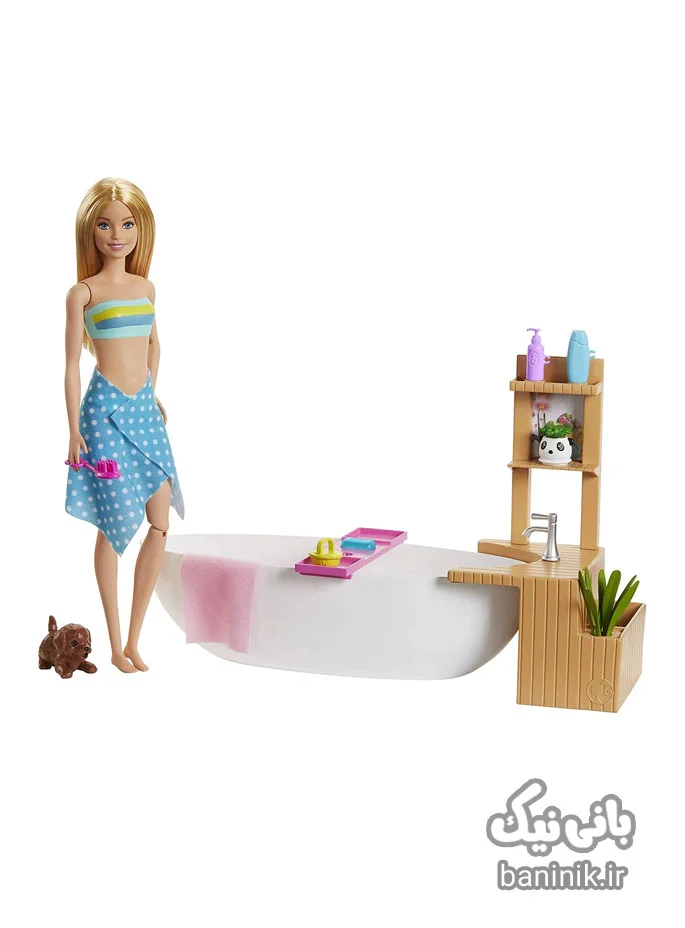 ست اسباب بازی عروسک باربی با وان و وسایل حمام Barbie GJN32|دخترانه،قیمت و خرید عروسک باربی،عروسک باربی جدید،عروسک باربی ساده،قیمت عروسک باربی اورجینال،عروسک barbie،عروسک سیلیکونی،عروسک دخترانه