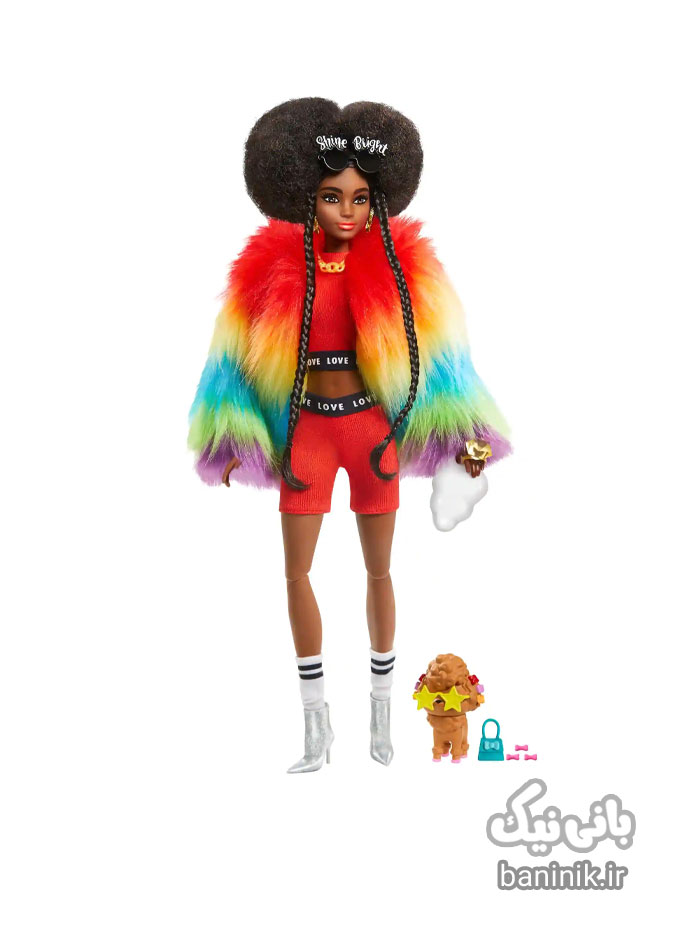 ست اسباب بازی عروسک باربی مفصلی اکسترا با کت رنگین کمانی Barbie Extra Rainbow Coat | دخترانه،قیمت و خرید عروسک باربی،عروسک باربی جدید،عروسک باربی ساده،قیمت عروسک باربی اورجینال،عروسک barbie،عروسک سیلیکونی،عروسک دخترانه