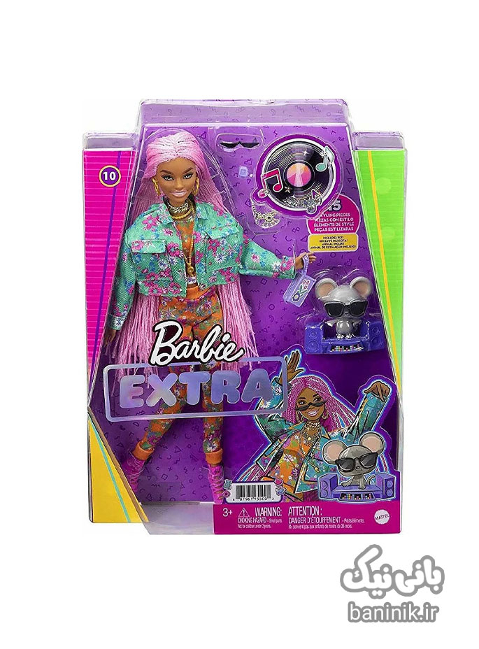 ست اسباب بازی عروسک باربی مفصلی اکسترا مو صورتی Barbie Extra Pink Braids  | دخترانه،قیمت و خرید عروسک باربی،عروسک باربی جدید،عروسک باربی ساده،قیمت عروسک باربی اورجینال،عروسک barbie،عروسک سیلیکونی،عروسک دخترانه