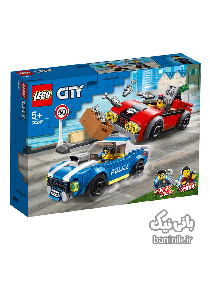 اسباب بازی ساختنی لگو سیتی دزد و پلیس LEGO City 60242،قیمت لگو پلیس سیتی،ساخت لگو سیتی،لگو سیتی ماشین،بازی لگو سیتی