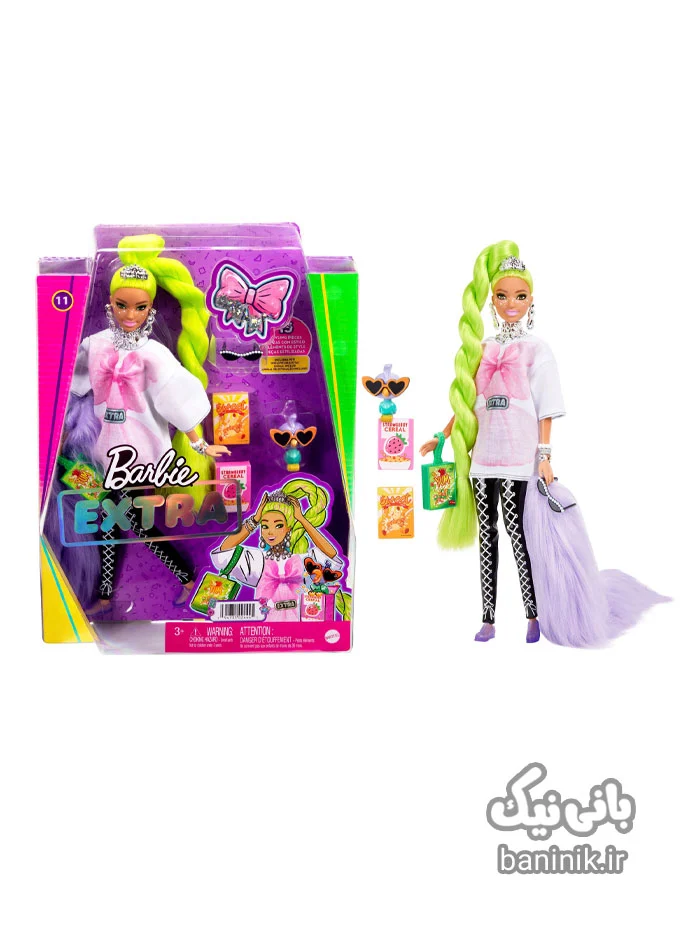 عروسک باربی مفصلی اکسترا مو سبز Barbie Extra Oversized Tee & Leggings | دخترانه،قیمت و خرید عروسک باربی،عروسک باربی جدید،عروسک باربی ساده،قیمت عروسک باربی اورجینال،عروسک barbie،عروسک سیلیکونی،عروسک دخترانه،قیمت انواع عروسک باربی،عروسک باربی متل