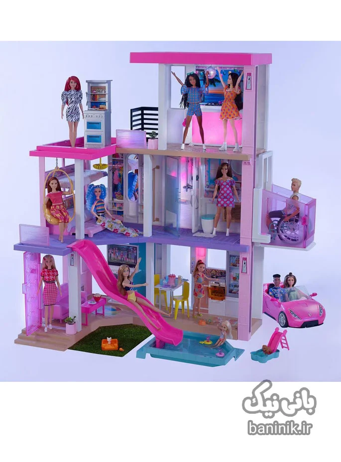 اسباب بازی خانه عروسکی باربی رویایی با بیشتر از 75 قطعه از جمله استخر و سرسره، اتاق مهمانی، آسانسور، منطقه بازی حیوانات، چراغ ها و صداهای قابل تنظیم Barbie Dreamhouse | دخترانه،قیمت و خرید عروسک باربی،عروسک باربی جدید،عروسک باربی ساده،قیمت عروسک باربی اورجینال،عروسک barbie،عروسک سیلیکونی،عروسک دخترانه،قیمت انواع عروسک باربی،عروسک باربی متل،خانه باربی اورجینال