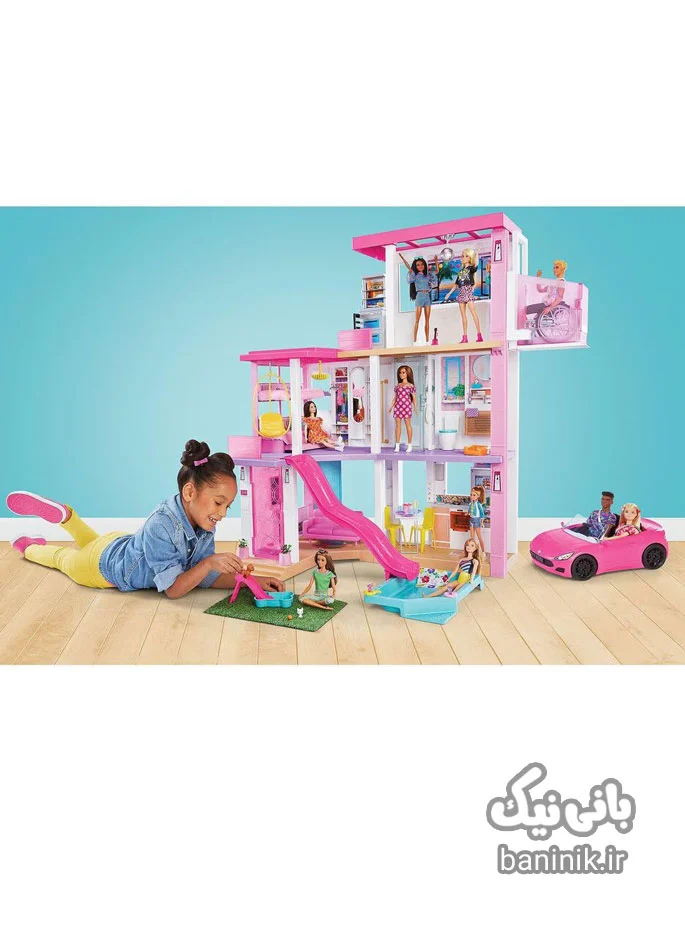 اسباب بازی خانه عروسکی باربی رویایی با بیشتر از 75 قطعه از جمله استخر و سرسره، اتاق مهمانی، آسانسور، منطقه بازی حیوانات، چراغ ها و صداهای قابل تنظیم Barbie Dreamhouse | دخترانه،قیمت و خرید عروسک باربی،عروسک باربی جدید،عروسک باربی ساده،قیمت عروسک باربی اورجینال،عروسک barbie،عروسک سیلیکونی،عروسک دخترانه،قیمت انواع عروسک باربی،عروسک باربی متل،خانه باربی اورجینال