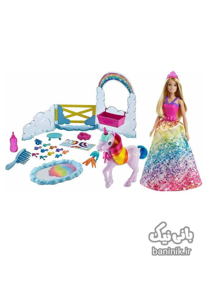 اسباب بازی عروسک باربی دریم توپیا به همراه یونیکورن رنگین کمانی Barbie Rainbow unicorn | دخترانه،قیمت و خرید عروسک باربی،عروسک باربی جدید،عروسک باربی ساده،قیمت عروسک باربی اورجینال،عروسک barbie،عروسک سیلیکونی،عروسک دخترانه،قیمت انواع عروسک باربی،عروسک باربی متل