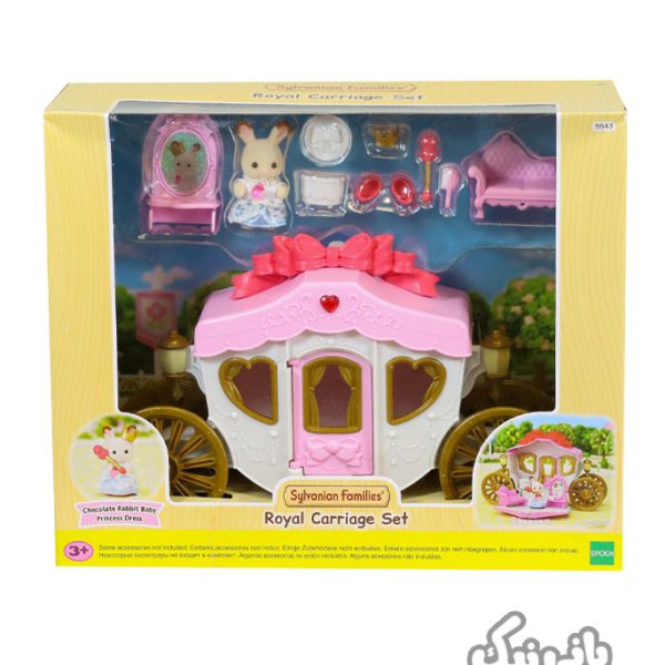 اسباب بازی ست کالسکه سلطنتی همراه فیگور دختر خرگوش شکلاتی سیلوانیان فامیلیز مدل 5543 Sylvanian Families Royal Carriage Set