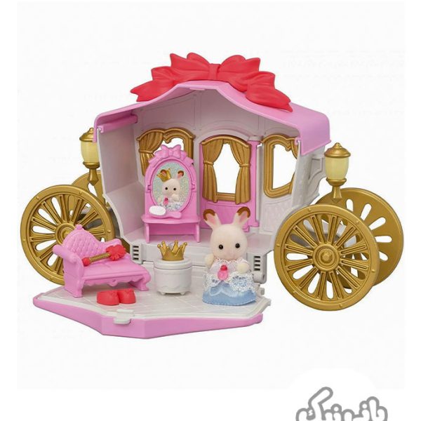 اسباب بازی ست کالسکه سلطنتی همراه فیگور دختر خرگوش شکلاتی سیلوانیان فامیلیز مدل 5543 Sylvanian Families Royal Carriage Set