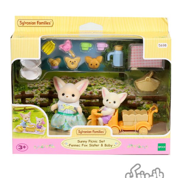 اسباب بازی ست پیک نیک به همراه فیگور روباه خواهر و کودک سیلوانیان فامیلیز مدل 5698 Sylvanian Families Sunny Picnic Set Fennec Fox Sister & Baby