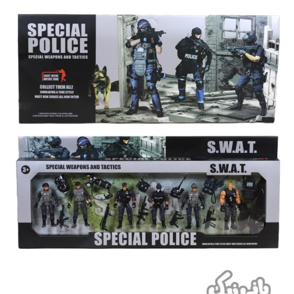 ست 6 عددی فیگور سرباز با لوازم SPECIAL POLICE 101-5898