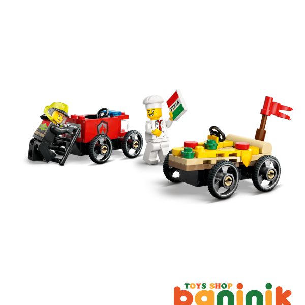 لگو سیتی ماشینهای مسابقه آتش نشانی و پیتزا 70 قطعه
